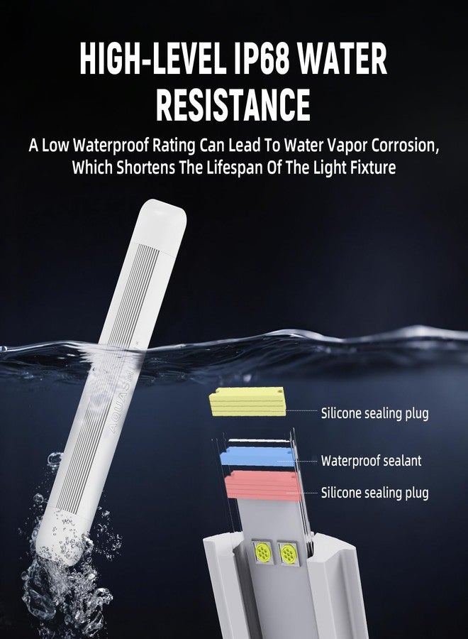 AQUASMITH Aquarium Light,Fish More Red Water is Not,Specific Full Spectrum Fish Tank Light,Comes with Two Mounting Brackets, Timing Function, Memory Feature, Adjustable Brightness, IP68 (14IN) - Image 5